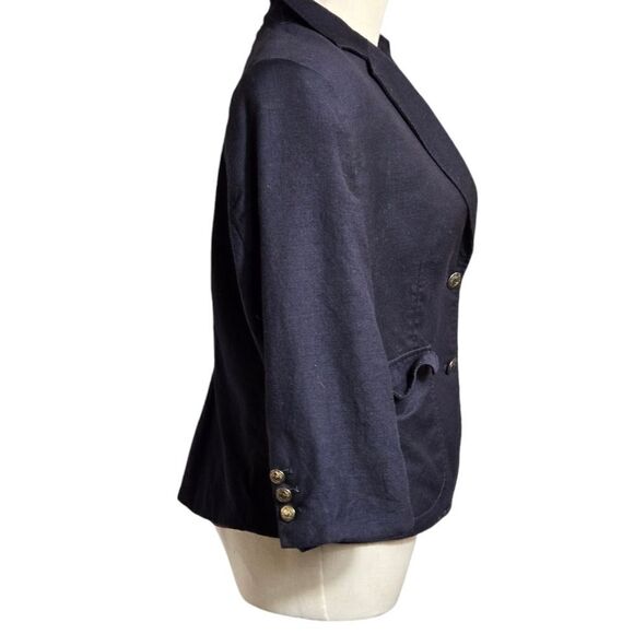 Abercrombie & Fitch Navy Blue Shrunken Blazer Jacket - Picture 2 of 7